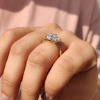 Emerald And Pear Engagement Ring In Toi Et Moi Style