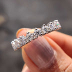 Moissanite Half Eternity Band With Round Cut