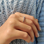 White Gold Round Diamond Cluster Wedding Band