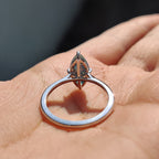 Cyan Blue Marquise Cut Engagement Ring
