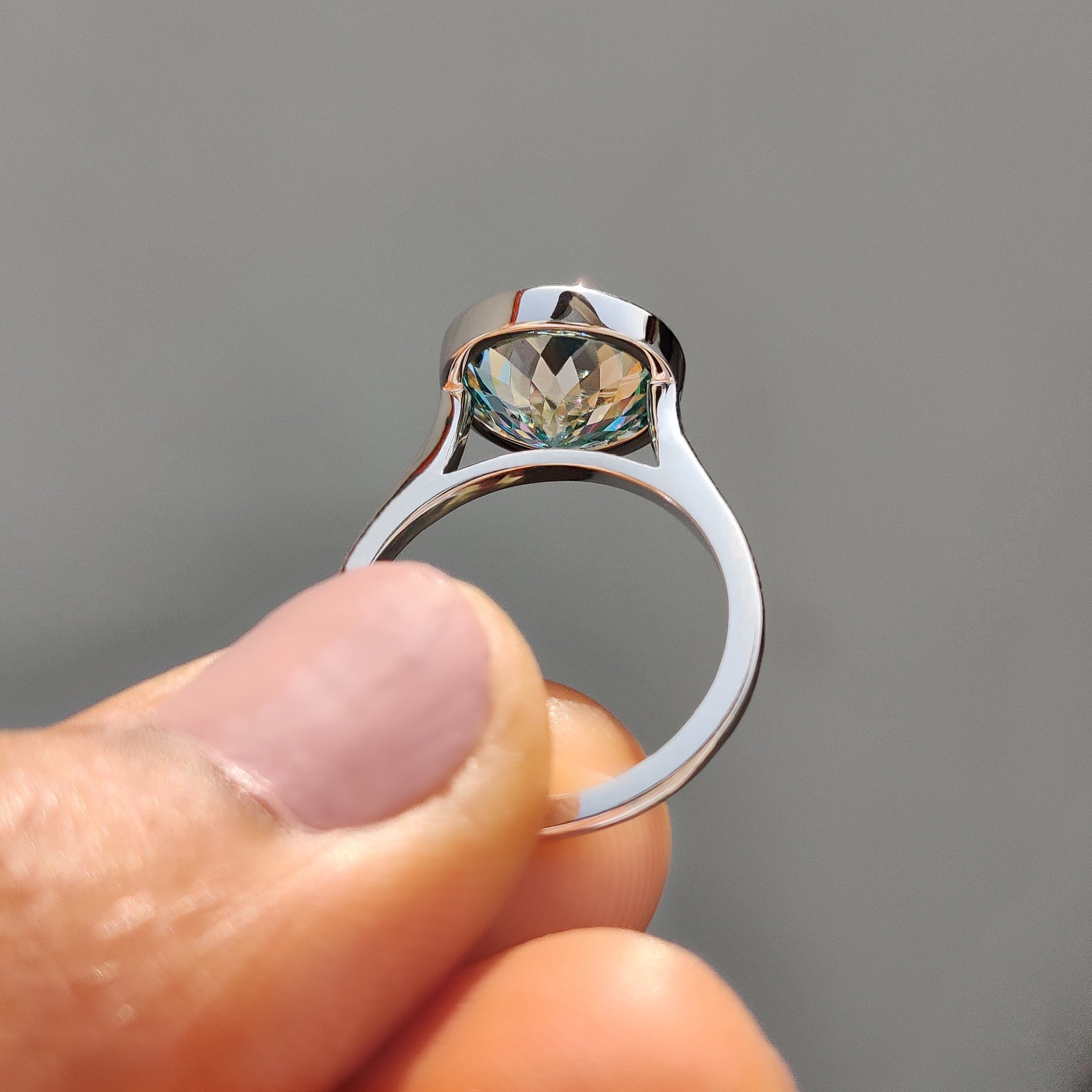 Portuguese Cut Engagement Ring In Bezel Setting