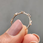 Marquise And Round Diamond Wedding Band In Half Eternity