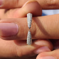 Three Side Pave Open Wedding Band With Round Cut
