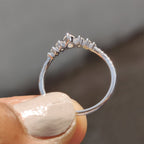Pear And Round Cut Curved Moissanite Wedding Band