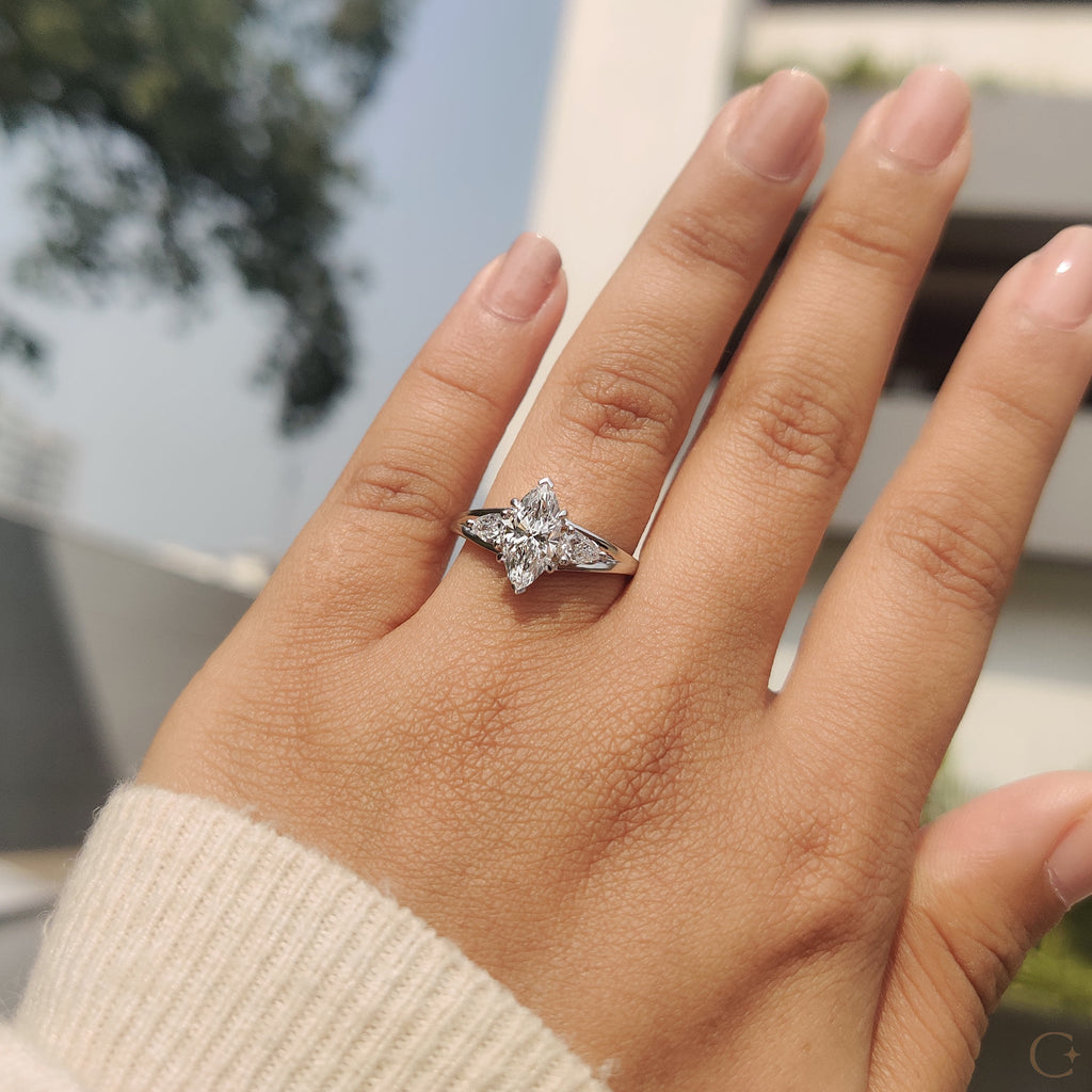 Marquise And Pear Diamond Ring