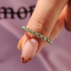 Eternity Round Cut Green Diamond Band