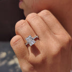 Radiant Engagement Ring With Pave Diamonds