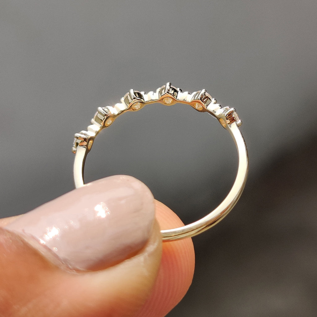 Round cut wedding band With Half Eternity Style