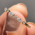 Round And Marquise Wedding Band In Half Eternity Setting