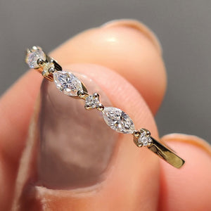 Round And Marquise Wedding Band In Half Eternity Setting