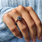 Tapered Shank Black Round Cut Ring