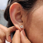 Heart Cut Moissanite Earrings Featuring Screw Back