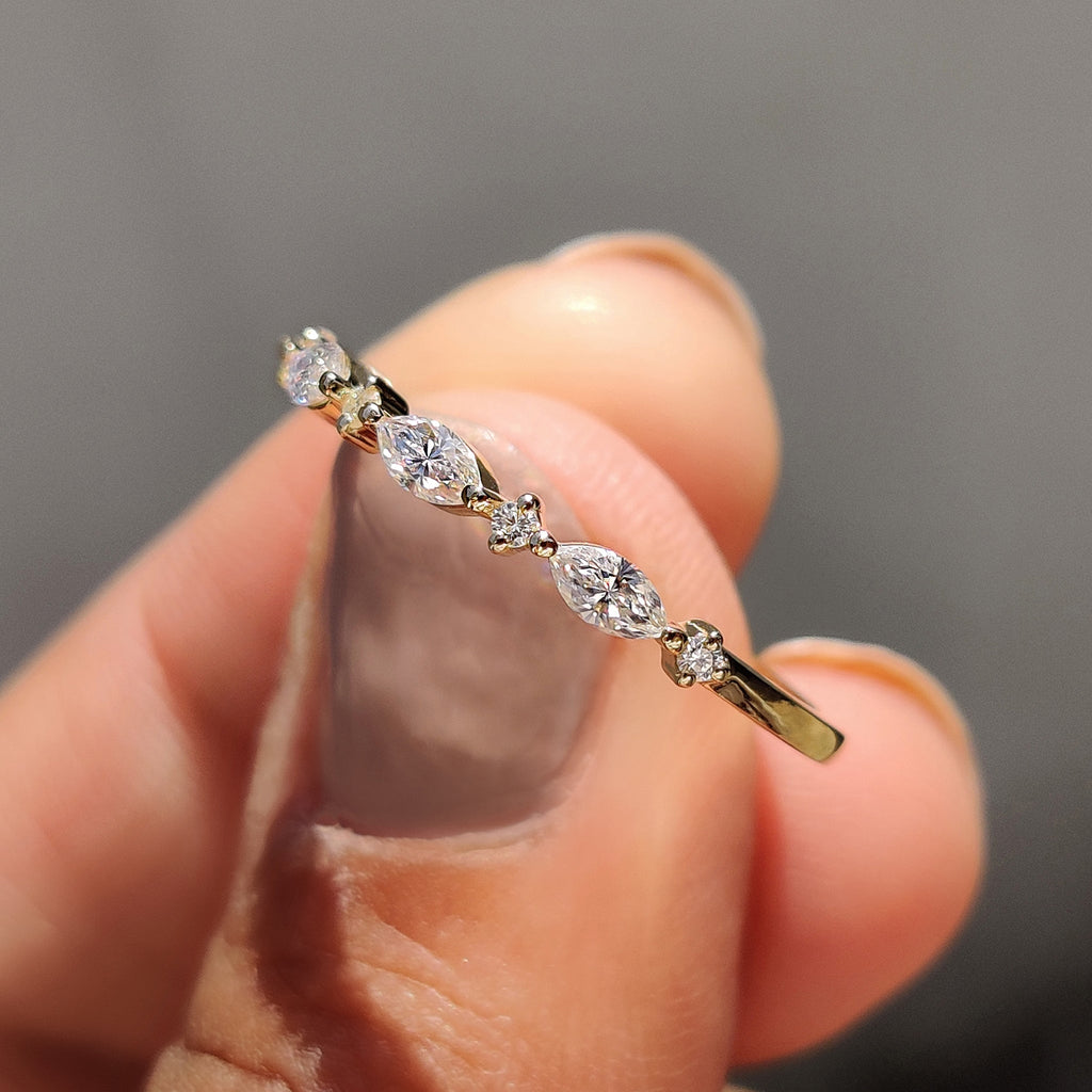 Marquise And Round Shared Prong Wedding Band