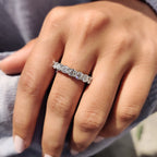 Round Cut Diamond Half Eternity Band In Secure Prong Style