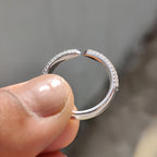Three Side Pave Open Wedding Band With Round Cut