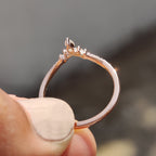 Chevron Wedding Band In Marquise Cut Moissanite