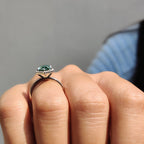 Green Moissanite Dutch Marquise Ring