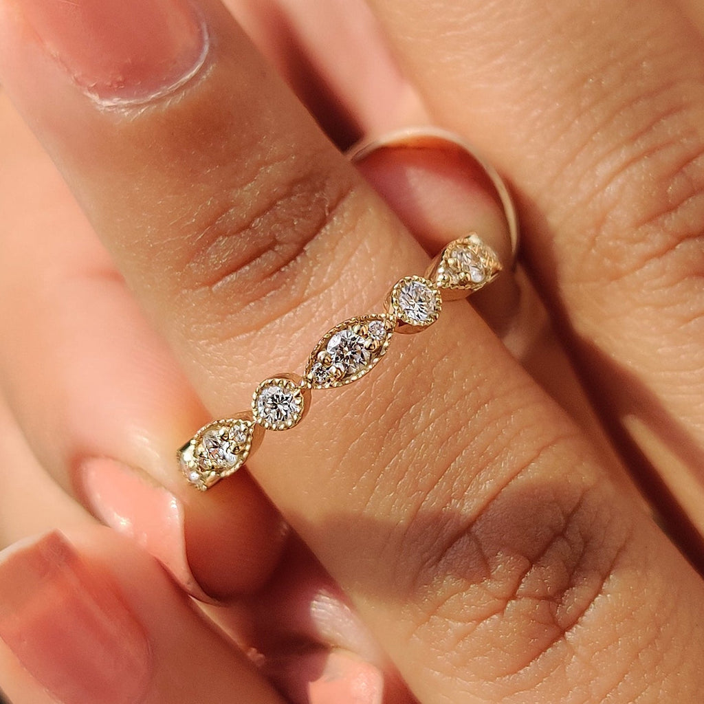Milgrain Wedding Band - Full Eternity Style