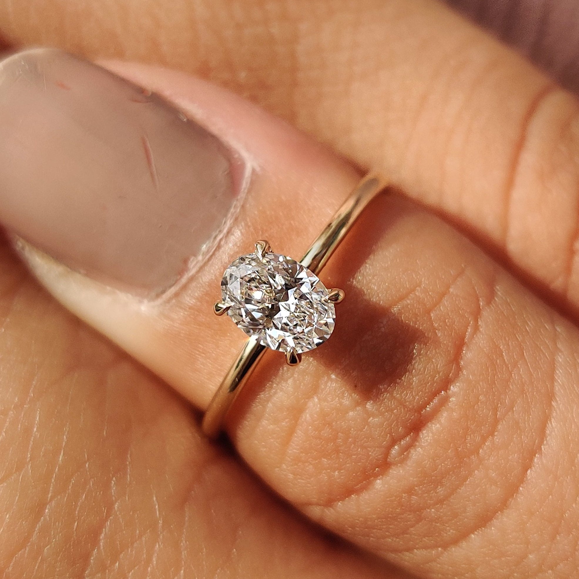 Yellow Gold Oval Diamond Engagement Ring
