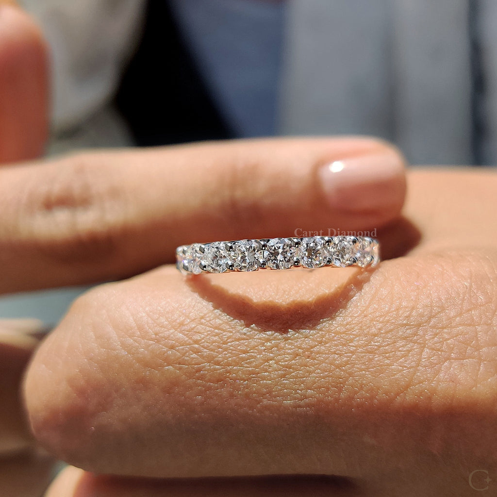 Lab Grown Round Diamond White Gold Wedding Band