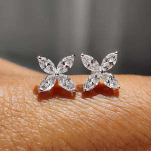 Marquise Diamond Earrings in Elegant Prong Style