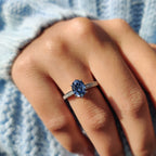 Channel Set Oval Cut Moissanite Ring
