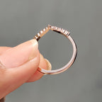 V Shaped Wedding Band In Round Cut Tiara Style