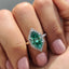 Green Moissanite Dutch Marquise Ring
