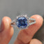 Cushion Cut Split Pave Engagement Ring