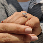 Radiant Engagement Ring With Pave Diamonds