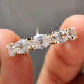 Five Stone Wedding Band In Oval Cut Moissanite