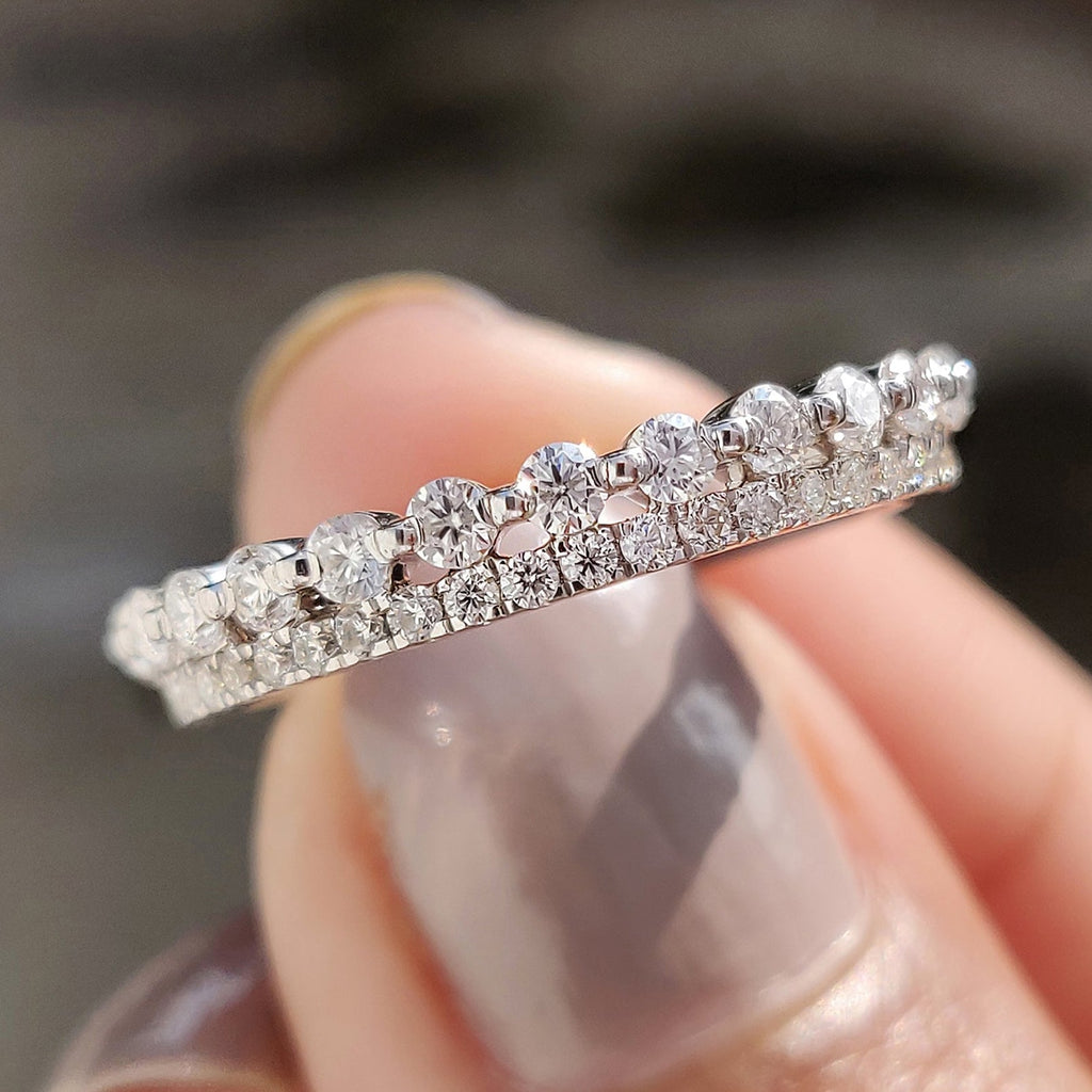 Double Row Round Eternity Band