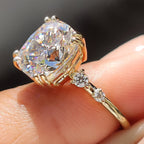 Elongated Cushion Cut Engagement Ring in Double Prong Setting