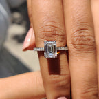 Emerald Cut Engagement Ring With Hidden Halo