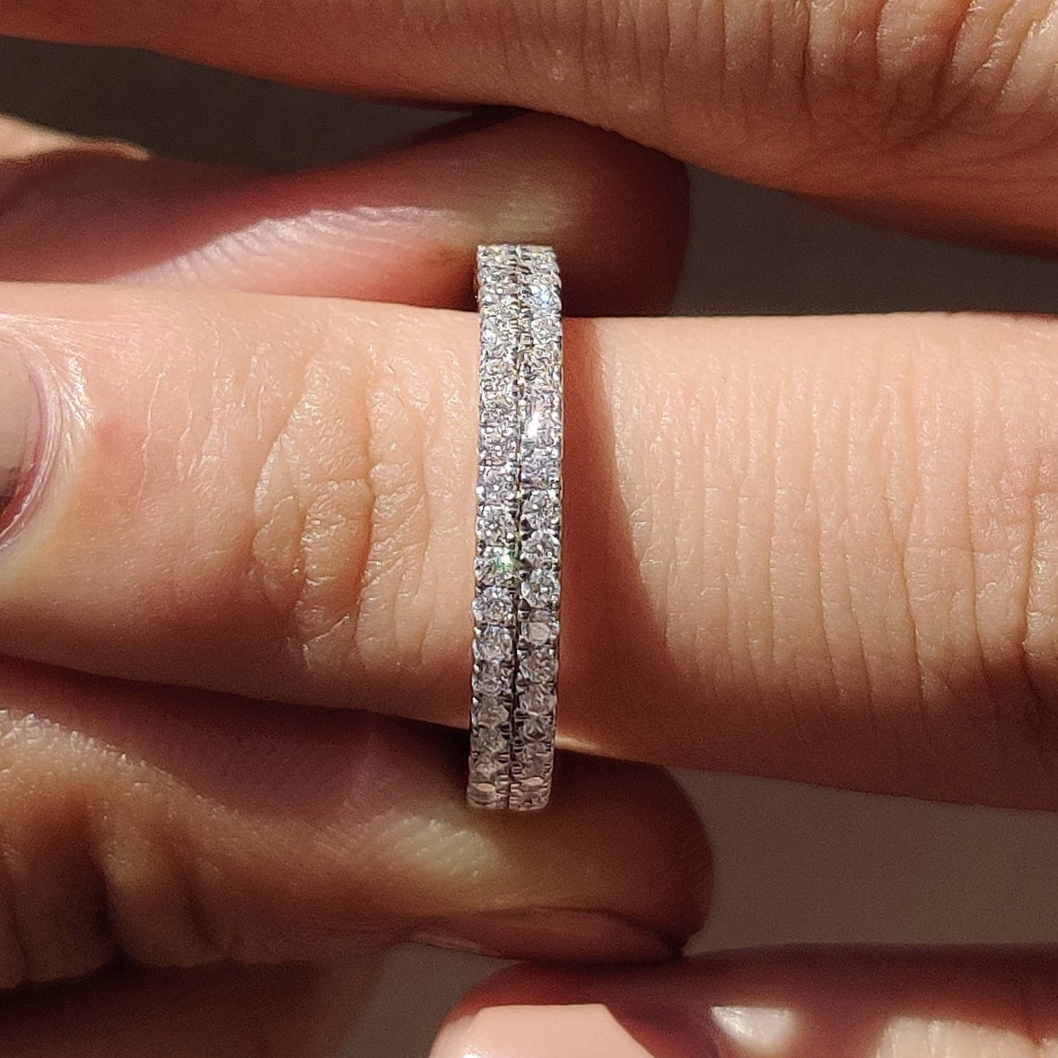 Round Cut Band In Half Eternity Setting