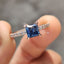 Royal Dark Blue Princess Cut Moissanite Ring