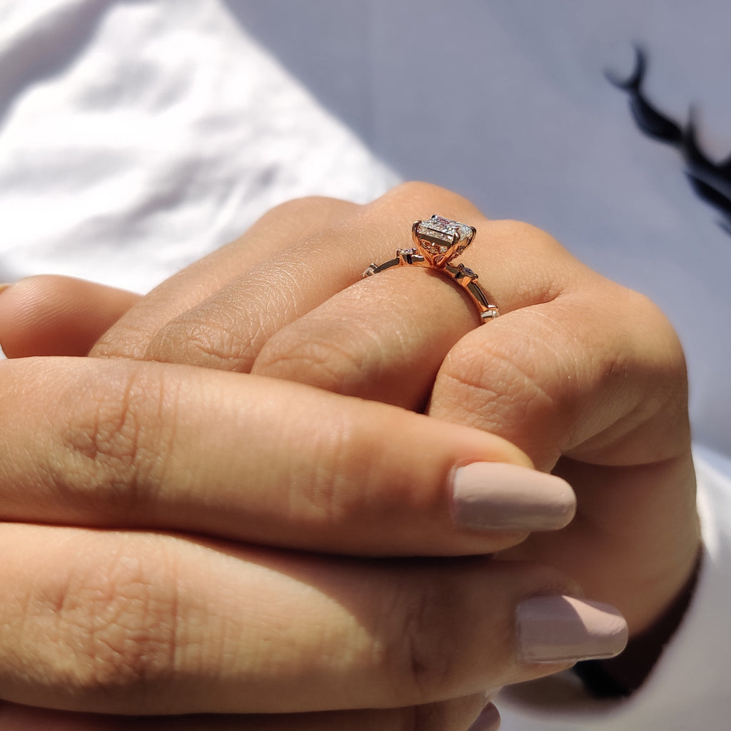 Princess Cut Diamond Ring In Yellow Gold