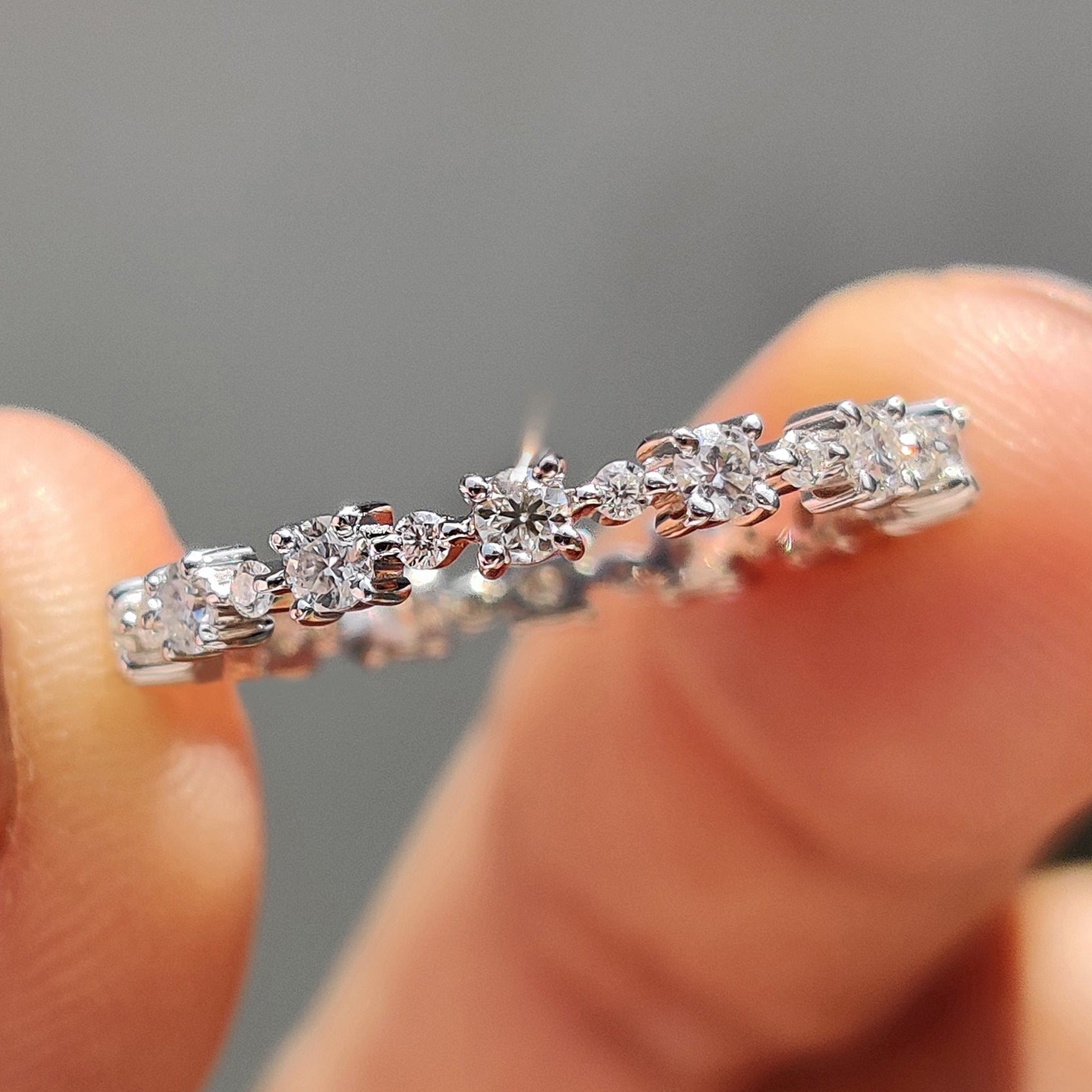 Moissanite Eternity Band With Round Cut Stones