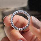 Yellow Gold Band - Round Double Row Pave