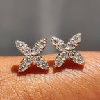 Flower Earrings - White Gold