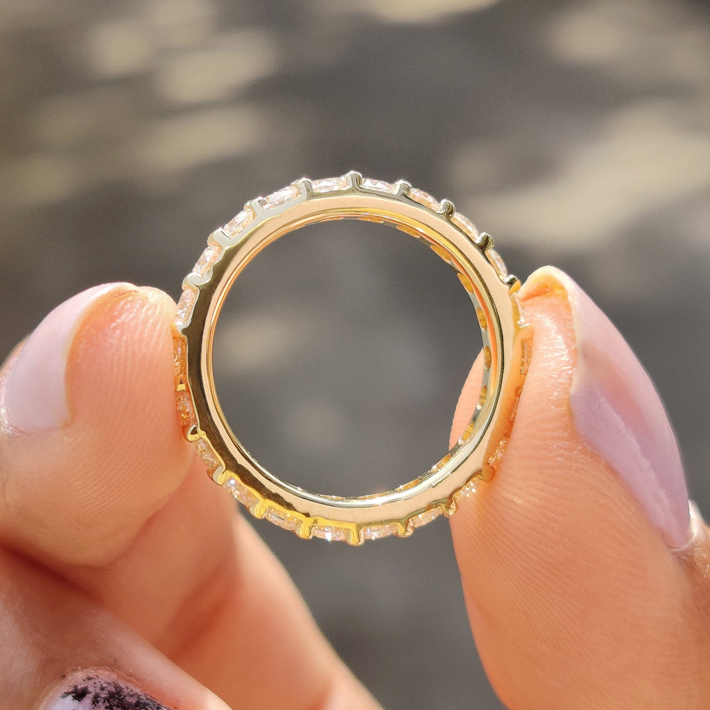 Round Cut Wedding Band in Full Eternity Design
