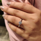 Round Solitaire Engagement Ring With Tulip Style