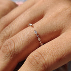 Marquise And Round Wedding Band In Open Gap Setting