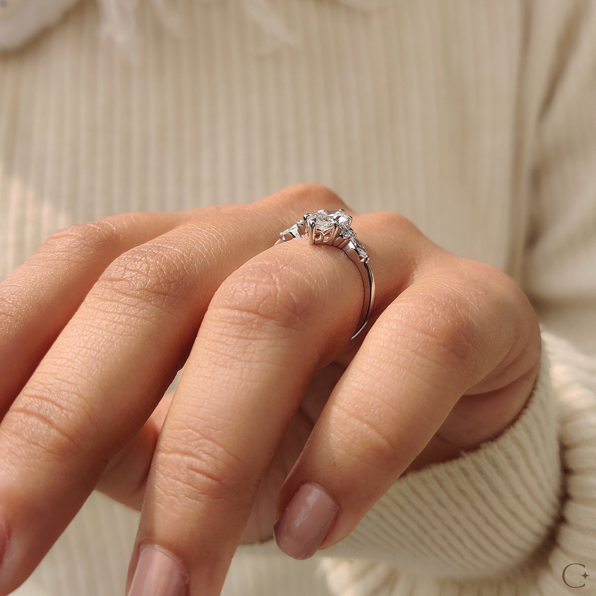 Lab Grown Marquise Diamond Ring In Muse Setting