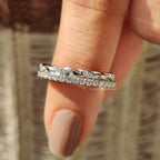 Double Wedding Band In Round Diamond Half Eternity Design