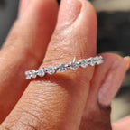 White Gold Wedding Band  - Round Diamond