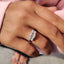 Emerald Cut Moissanite 3 Stone Engagement Ring