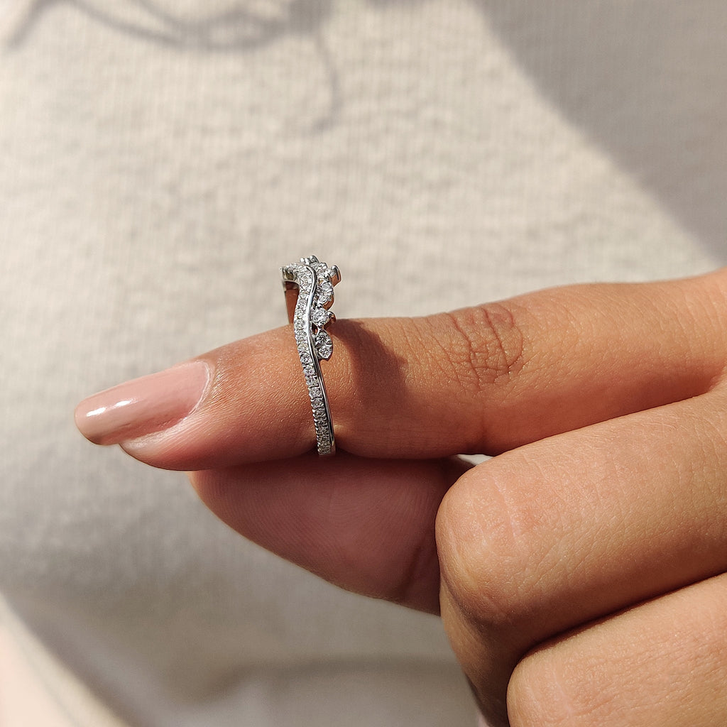 Tiara Wedding Band - Round Cut Diamonds