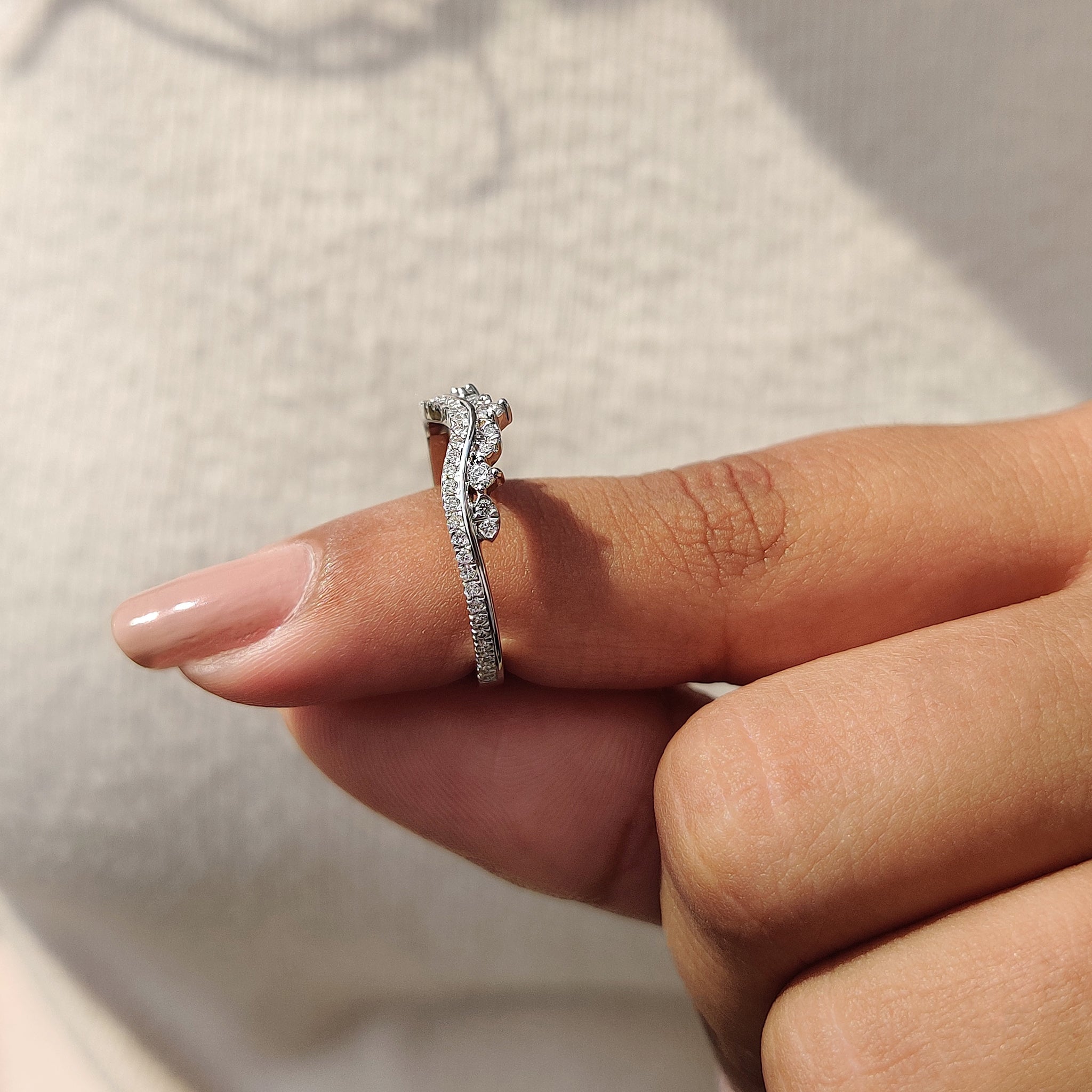 Tiara Wedding Band - Round Cut Diamonds