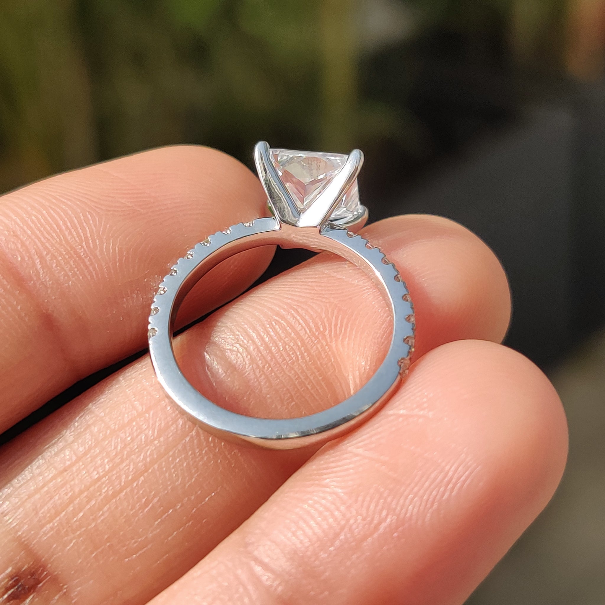 Princess Cut Engagement Ring In Pave Style